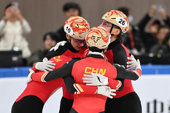 短道速滑世巡赛北京站男子5000米接力 中国队夺得金牌